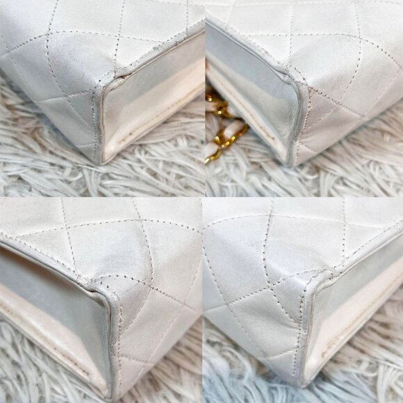 CHANEL 24K Vintage Flap Bag Lambskin Leather Quilted Chain Purse - Picture 14 of 15